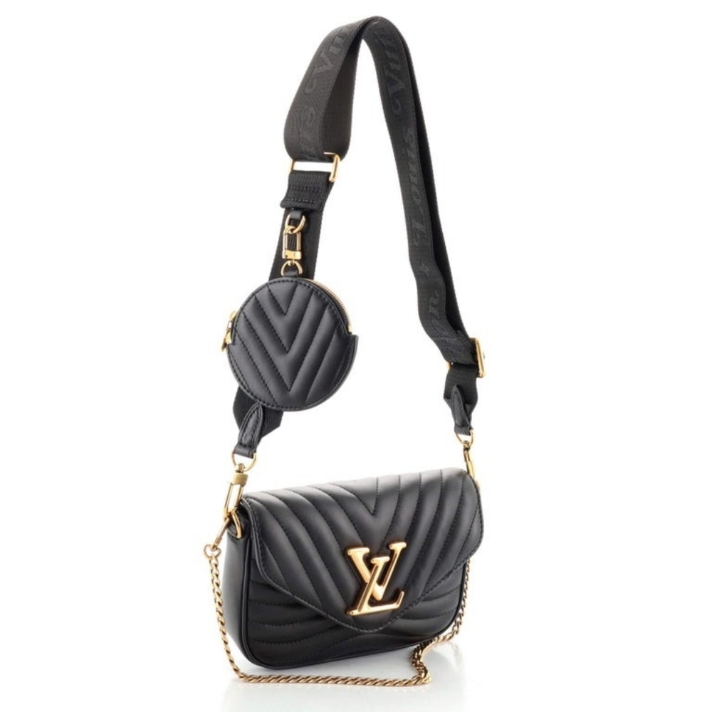 Like NEW!!! Louis Vuitton New Wave Multi Pochette Accessoires Bag In BLACK LV - Picture 6 of 16